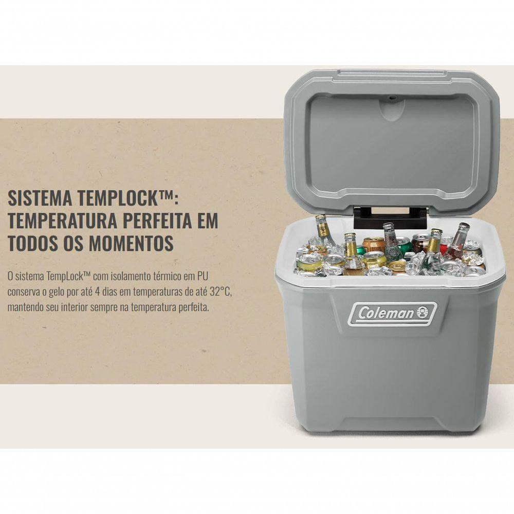 Caixa Térmica Coleman Cooler 61,5 Lt 65 Qt Com Rodas Cinza - 8
