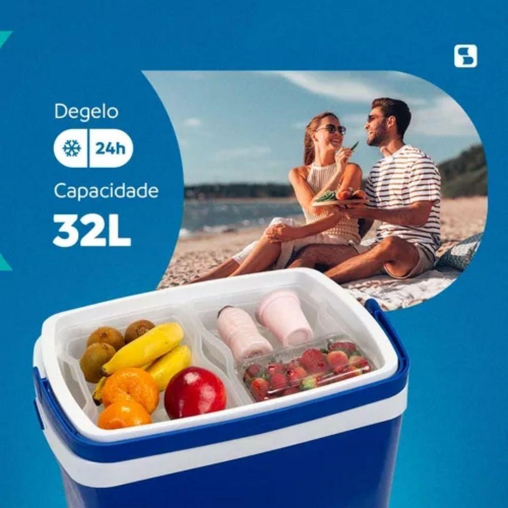 Caixa Termica Cooler Tropical Com Acessorios 32 Lts Soprano Azul - 5