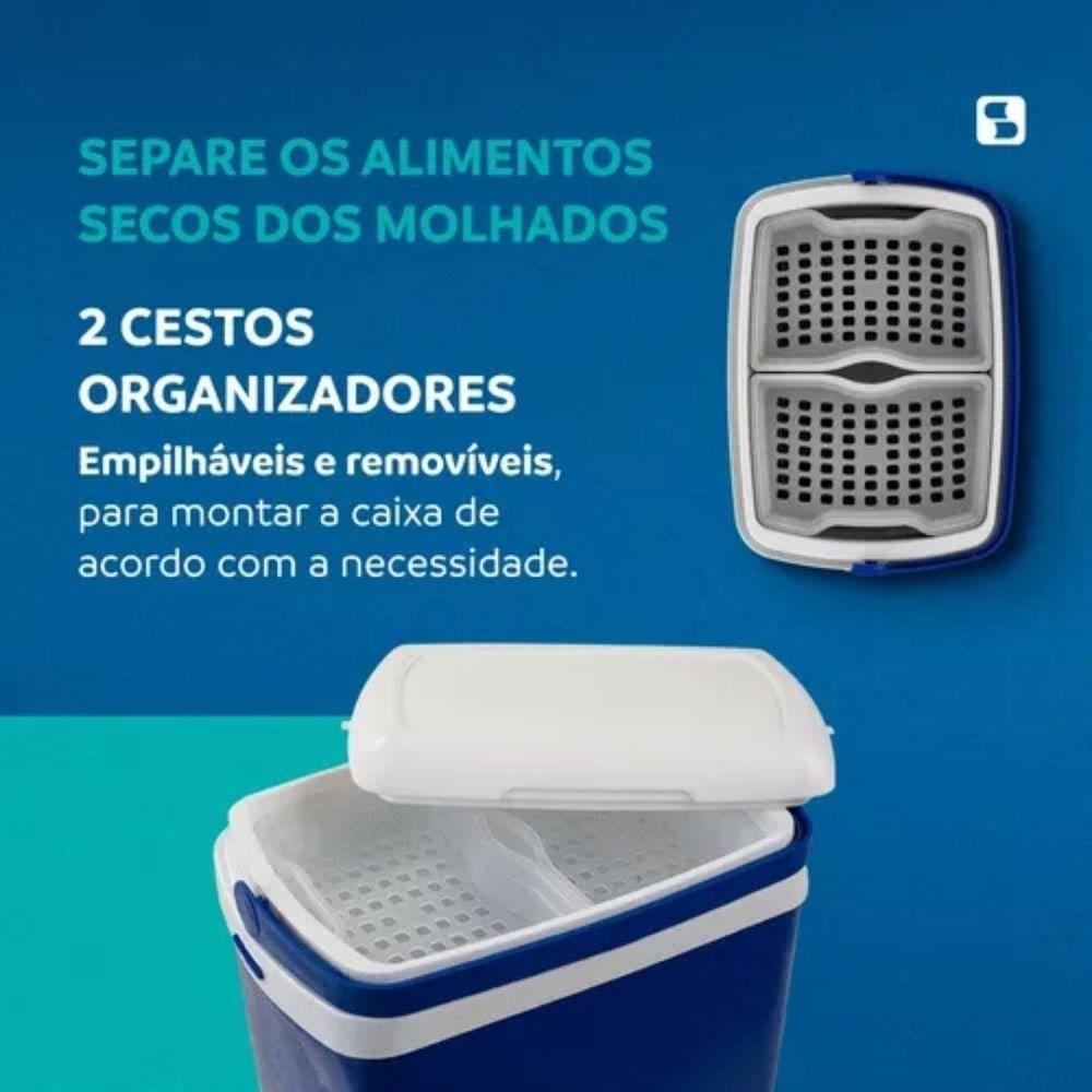 Caixa Termica Cooler Tropical Com Acessorios 32 Lts Soprano Azul - 7