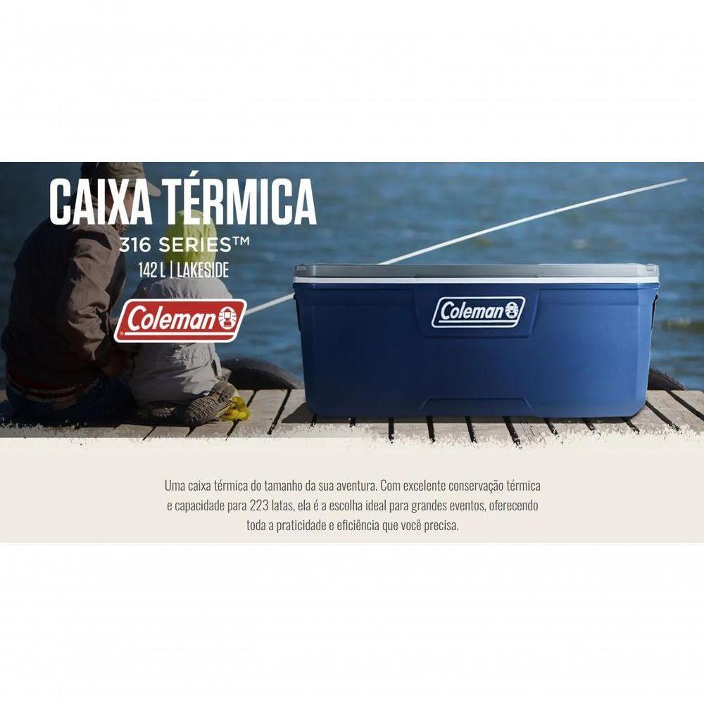 Caixa Térmica Cooler 150 Qt 142 Lt Lakeside Azul Coleman - 4