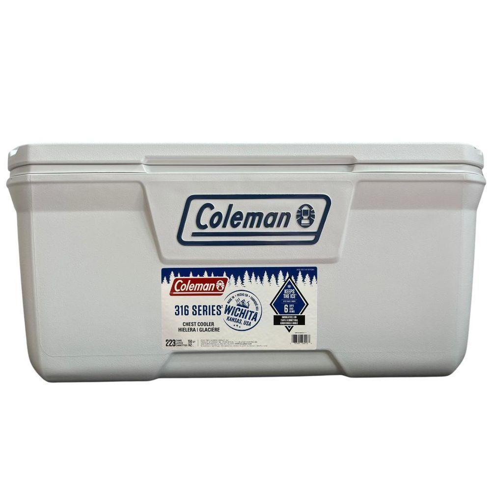 Caixa Térmica Cooler 150 Qt 142 Lt Marine Branca Coleman - 1