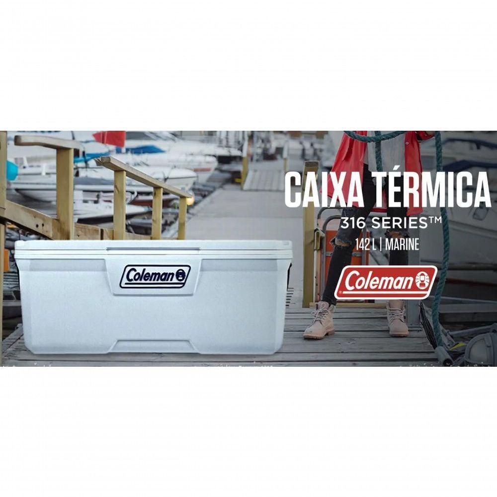 Caixa Térmica Cooler 150 Qt 142 Lt Marine Branca Coleman - 9