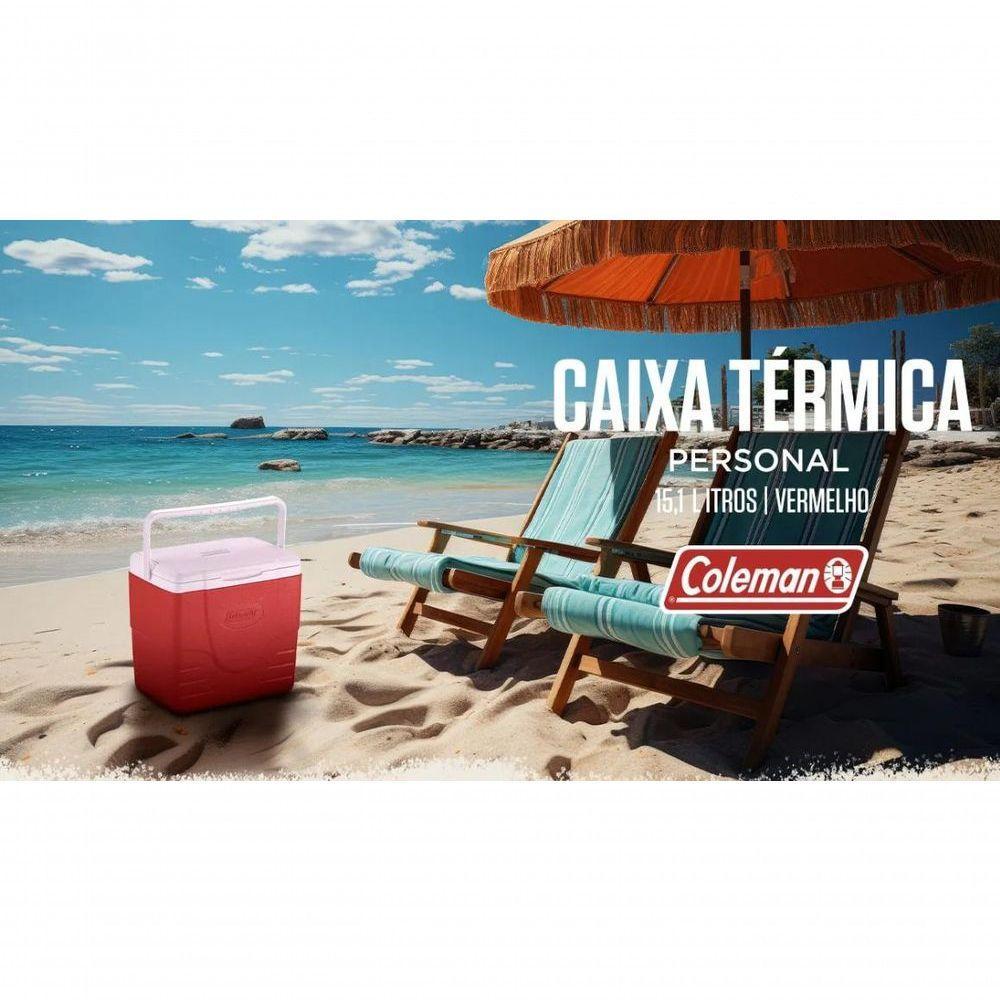 Caixa Térmica Coleman 16qt 15,1 Litros Cor Vermelha 22 Latas - 7