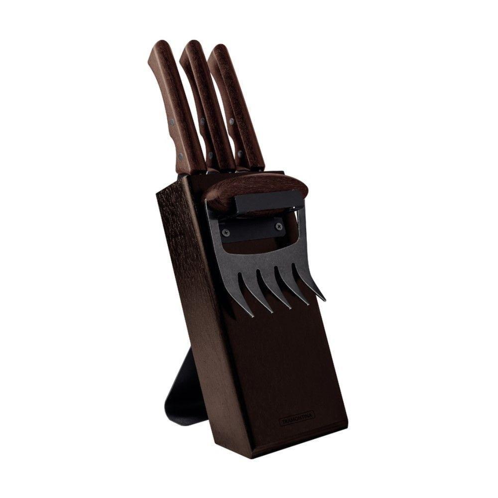 Jogo De Facas Para Churrasco Black 5 Peças Com Lâminas De Aço Inox Escurecido 22999/045 - 1