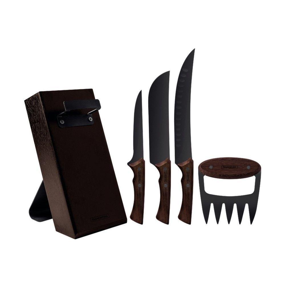 Jogo De Facas Para Churrasco Black 5 Peças Com Lâminas De Aço Inox Escurecido 22999/045 - 3