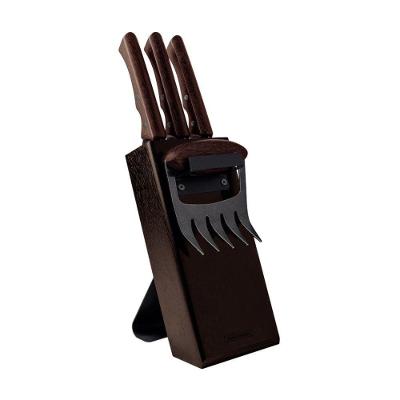 Jogo De Facas Para Churrasco Black 5 Peças Com Lâminas De Aço Inox Escurecido 22999/045