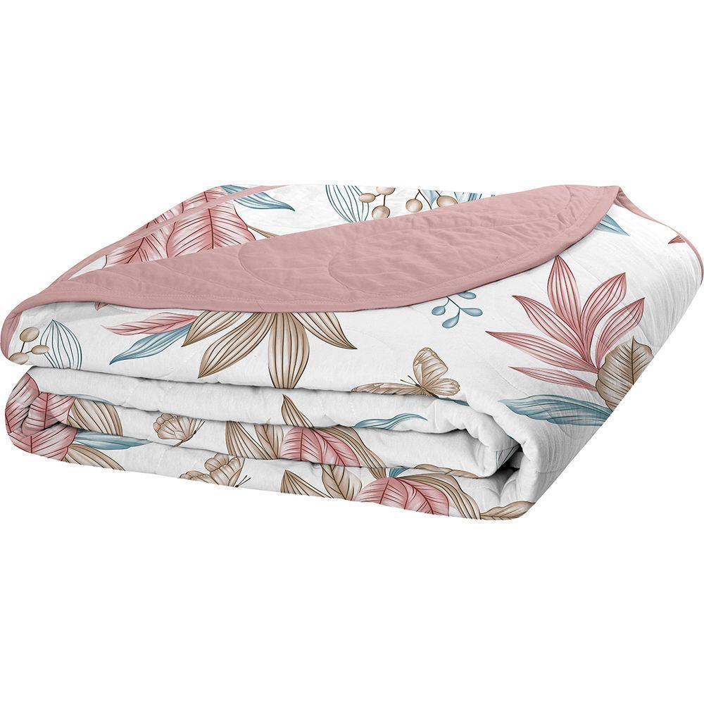 Cobre Leito Tecebem King Malha 100% Algodão Estampado Em Matelassê Yara 240x280m Rose - 1