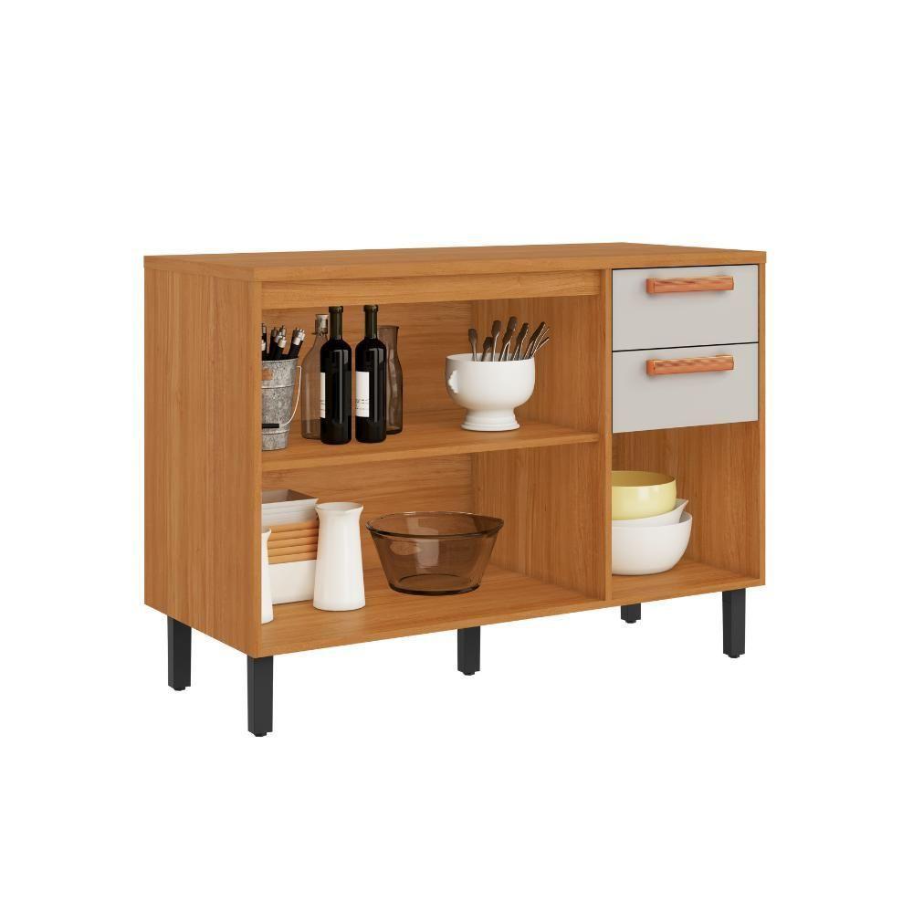 Armário Balcão Itatiaia 3 Portas 2 Gavetas Off White Nápoles - 2