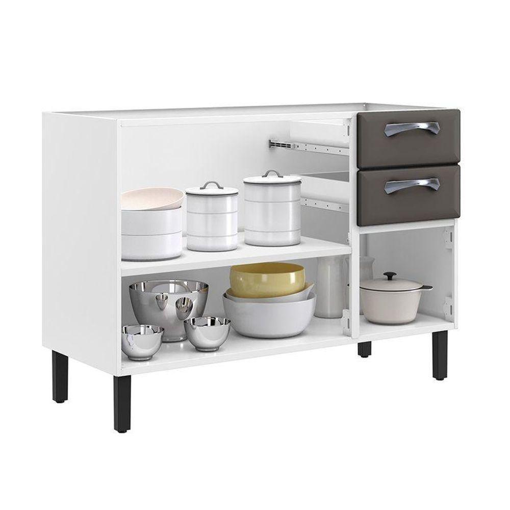 Balcão Em Aço 3 Portas 2 Gavetas Grafite S-tampo New Premium - 2