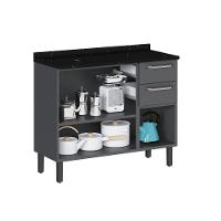 Balcão De Cozinha 105cm Em Aço Grafite Com 3 Portas E 2 Gavetas Itatiaia Midi Pop Art I3 - 3