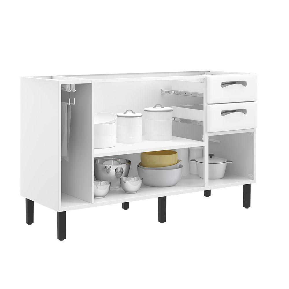 Balcão De Cozinha Itatiaia Em Aço 3 Portas 2 Gavetas Branco Sem Tampo New Premium - 2