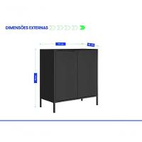 Balcão Alto Multiúso Itatiaia Smart - 2 Portas - Preto Matte - 2