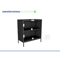 Balcão Alto Multiúso Itatiaia Smart - 2 Portas - Preto Matte - 3