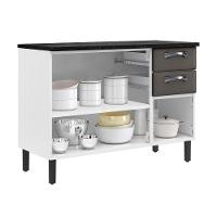 Balcão De Cozinha Itatiaia Em Aço 3 Portas 2 Gavetas Grafite New Premium - 2