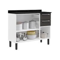 Balcão Itatiaia 3 Portas 2 Gavetas Branco-grafite Florença - 2