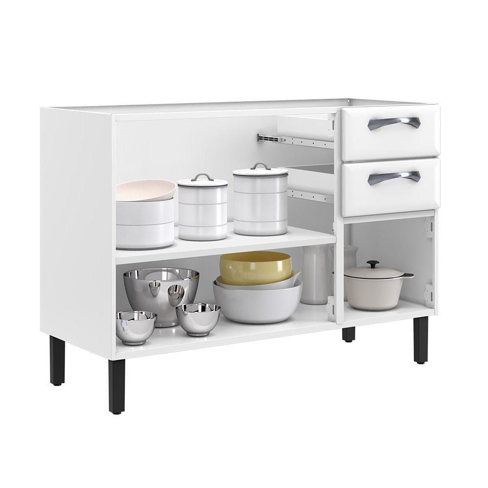 Balcão De Cozinha Itatiaia Em Aço 3 Portas 2 Gavetas Branco Sem Tampo New Premium - 2