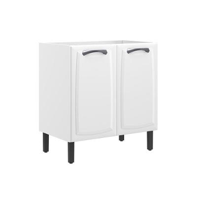 Balcão De Cozinha Itatiaia Em Aço 2 Portas Branco Sem Tampo New Premium