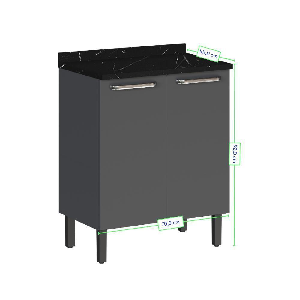 Balcão De Cozinha 70cm Em Aço Grafite-off White Itatiaia Midi Pop Art I3 - 2