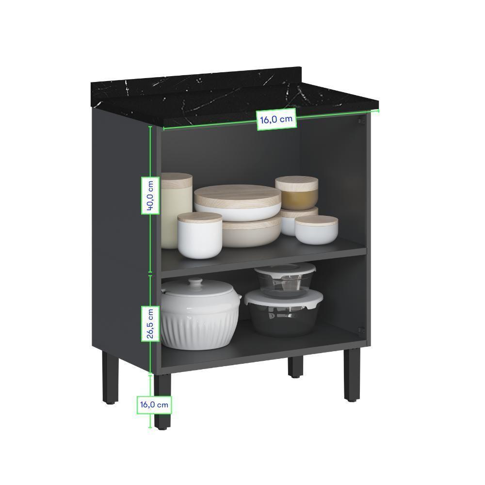 Balcão De Cozinha 70cm Em Aço Grafite-off White Itatiaia Midi Pop Art I3 - 3