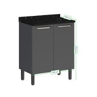 Balcão De Cozinha 70cm Em Aço Grafite-off White Itatiaia Midi Pop Art I3 - 2