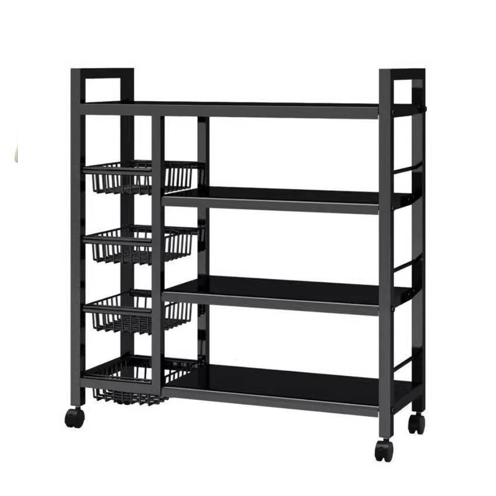 Organizador Multiuso Inox Carrinho Suporte Microondas Forno Galao Agua Fruteira Chao 4 Prateleiras - 2