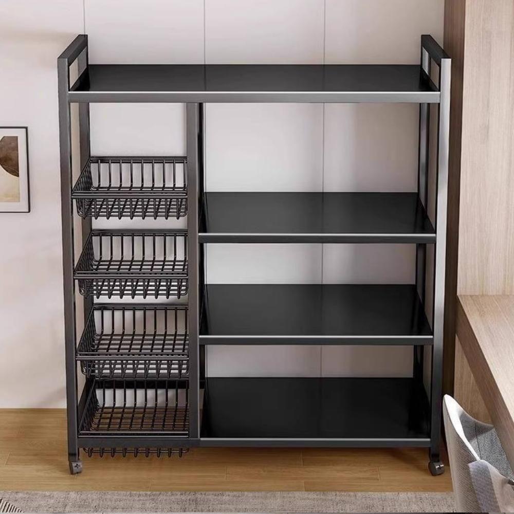 Organizador Multiuso Inox Carrinho Suporte Microondas Forno Galao Agua Fruteira Chao 4 Prateleiras - 5