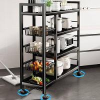 Organizador Multiuso Inox Carrinho Suporte Microondas Forno Galao Agua Fruteira Chao 4 Prateleiras - 3