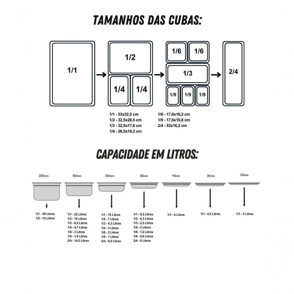 Cuba Gn 1/4 150mm Com Alça - Platinox - 4