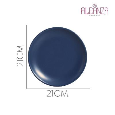 Jogo 2 Pratos Sobremesa Coup Navy Azul Cerâmica Alleanza 21cm