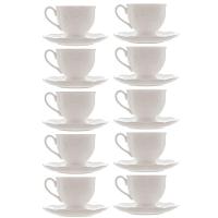 Jogo 10 XícarasDe Café Com Pires Em Porcelana New Bone Butterfly Borboleta E Flores 100ml Lyor - 1