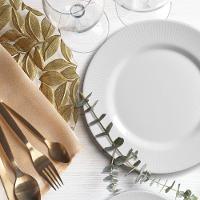 Jogo 6 Pratos Sobremesa Plissan Relevo Branco Cerâmica Alleanza 20cm - 4