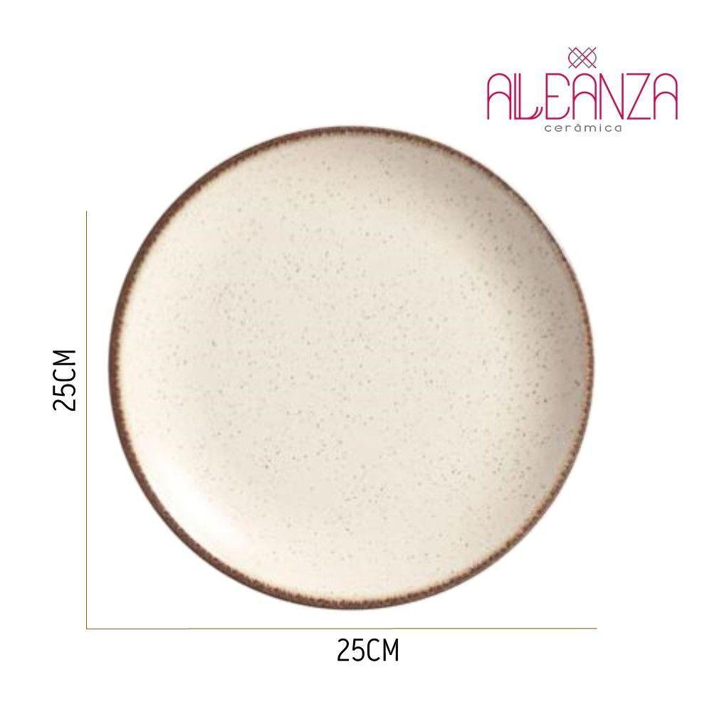 Jogo 2 Pratos Fundo Coup Vanilla Plus Cerâmica 25cm Alleanza - 3