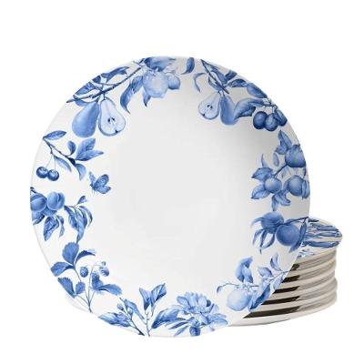 Jogo 6 Pratos Raso Coup Frutela 29cm Azul Cerâmica Alleanza