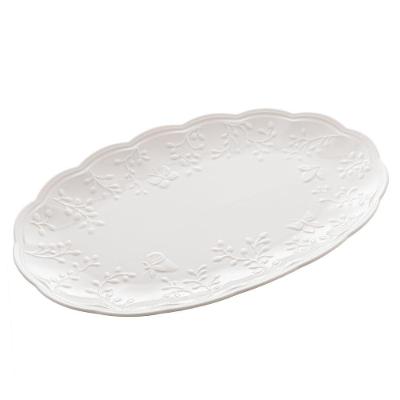 Travessa Prato De Porcelana New Bone Butterfly Flower Borboletas E Flores Lyor 31x21cm