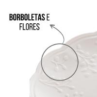 Travessa Prato De Porcelana New Bone Butterfly Flower Borboletas E Flores Lyor 31x21cm - 3