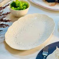 Travessa Prato De Porcelana New Bone Butterfly Flower Borboletas E Flores Lyor 31x21cm - 6