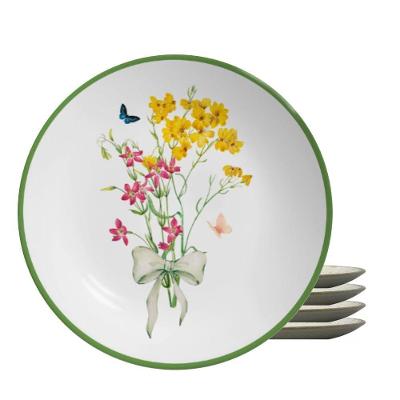 Jogo 4 Pratos Sobremesa Coup Jardim Campestre 21cm Cerâmica Alleanza