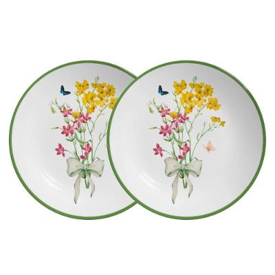 Jogo 2 Pratos Sobremesa Coup Jardim Campestre 21cm Cerâmica Alleanza