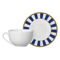 Xícara De Chá Com Pires Stripe Azul Cerâmica Alleanza 250ml - 1
