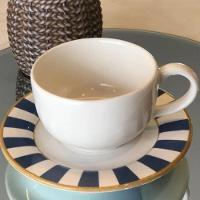 Xícara De Chá Com Pires Stripe Azul Cerâmica Alleanza 250ml - 5