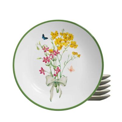 Jogo 6 Pratos Sobremesa Coup Jardim Campestre 21cm Cerâmica Alleanza