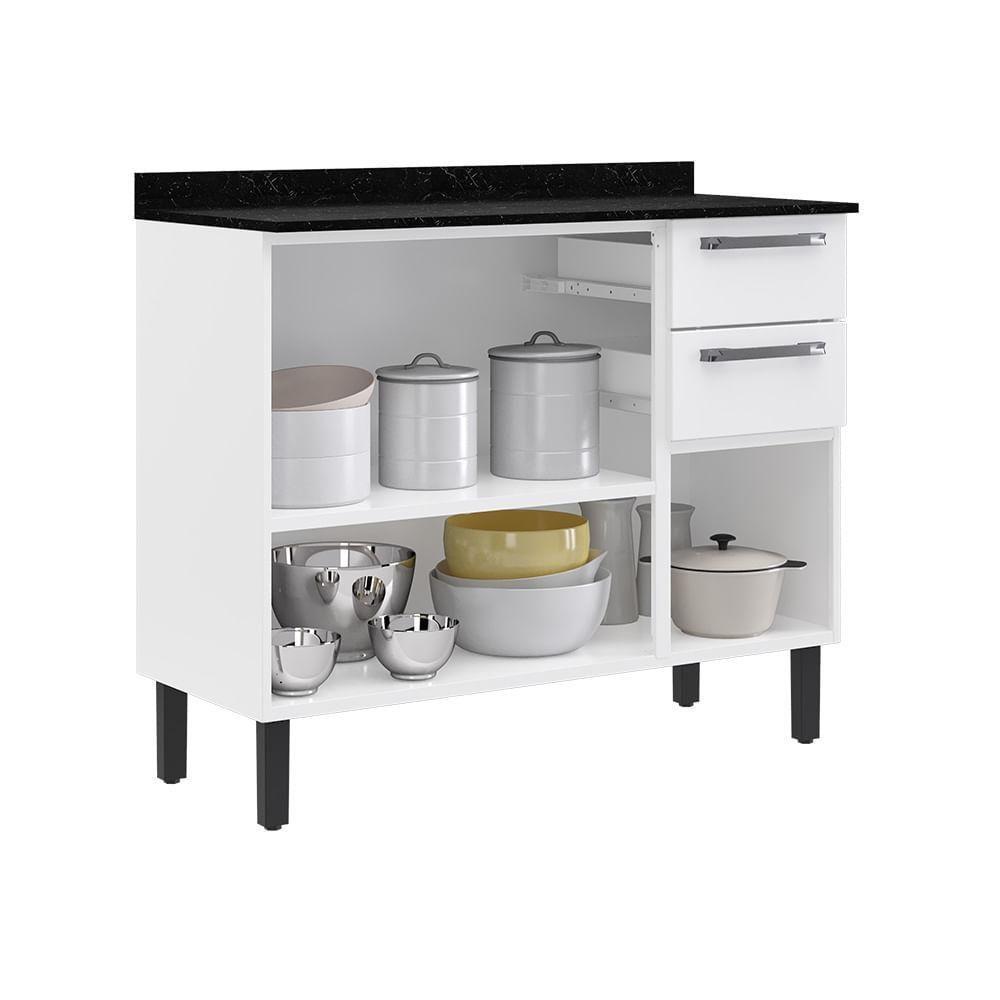 Balcão De Cozinha Itatiaia Em Aço 3 Portas 2 Gavetas Branco Florença - 2