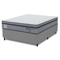 Cama Box King Probel Molas Ensacadas Euro In 193x203x68cm Guarda Costas Stone Branco/cinza Branco / Cinza - 1