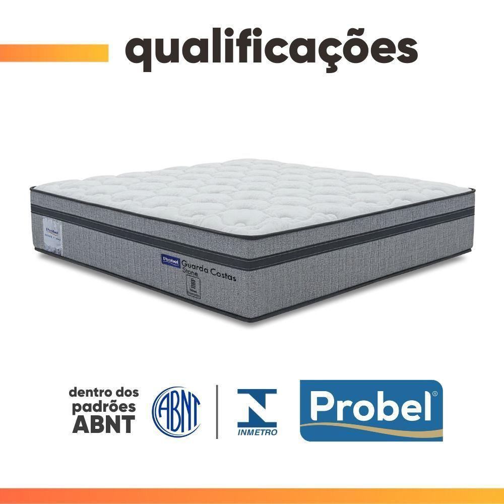 Colchão King Probel Molas Ensacadas Euro In 193x203x30cm Guarda Costas Stone Branco/cinza - 5