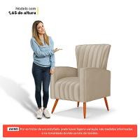 Poltrona Decorativa Melody Com Pés Palito Suede Bege - Desk Design - 2
