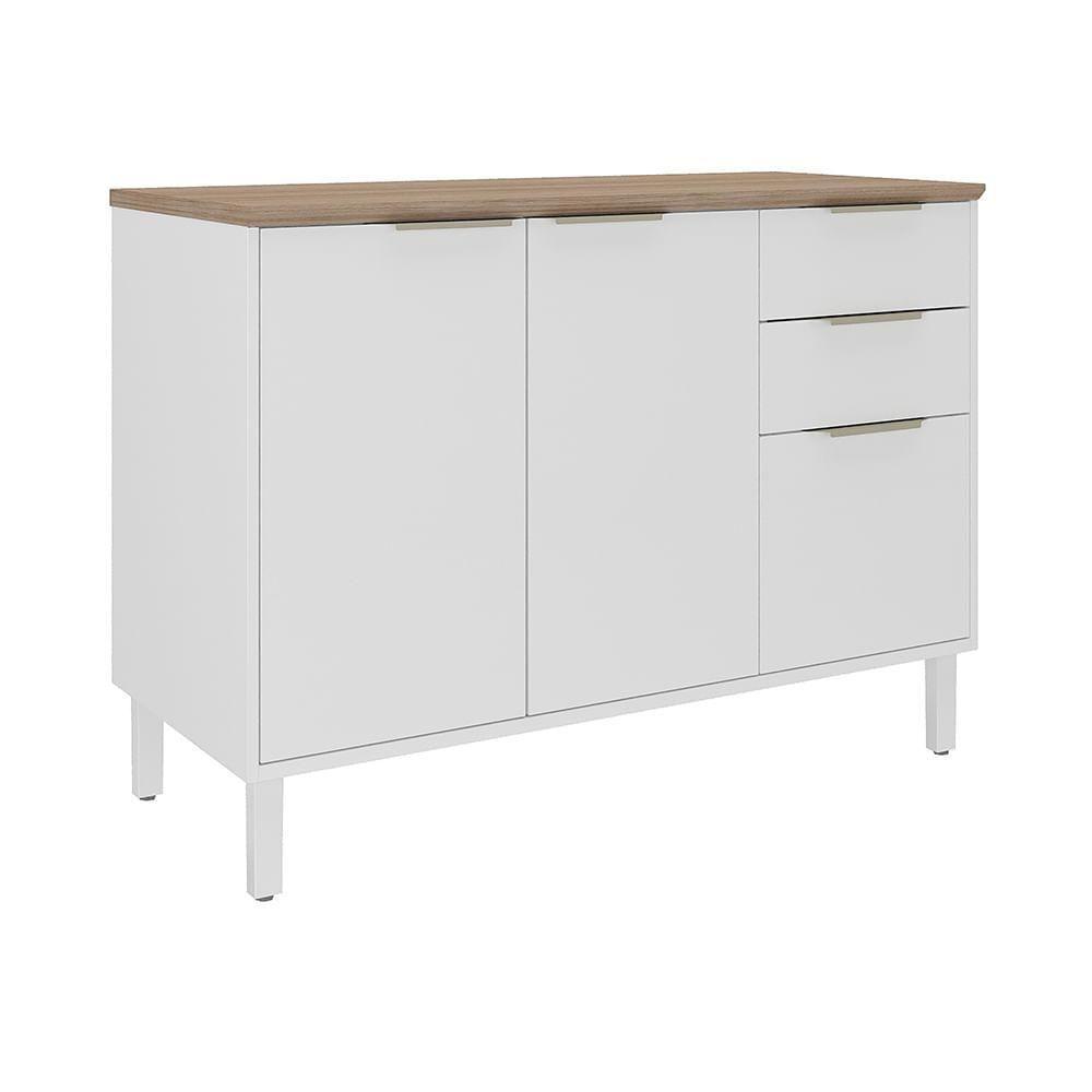 Balcão Itatiaia Branco Renova Com 3 Portas E 2 Gavetas - 1