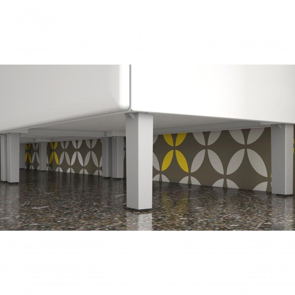 Balcão De Cozinha Itatiaia Tarsila 120cm Em Aço Branco-preto Para Pia - 3