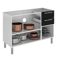 Balcão De Cozinha Itatiaia Tarsila 120cm Em Aço Branco-preto Para Pia - 2