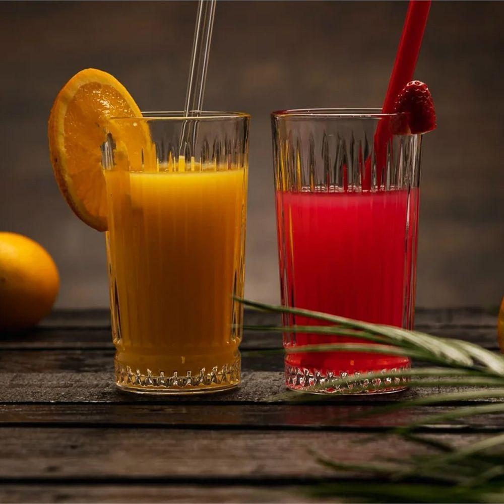 Conjunto 4 Canudos De Vidro Lyor Com Escova Para Limpeza 20cm - 4