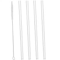 Conjunto 4 Canudos De Vidro Lyor Com Escova Para Limpeza 20cm - 1